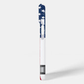 米国国旗グランジとメタリック名ラベル Case-Mate iPhoneケース (裏面 / 左)