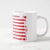 米国国旗グランジのヴィンテージTシャツコーヒーマグ ジャンボコーヒーマグカップ (右)