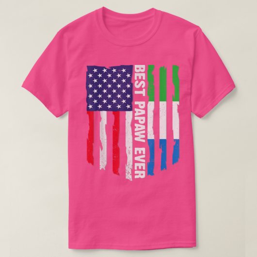 米国国旗シエラレオネ最高の国旗パポーエバファ Tシャツ (デザイン正面)