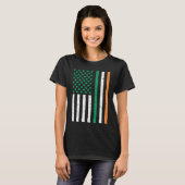 米国国旗シャムロックスアーランド州旗セントパトリック Tシャツ (正面フル)