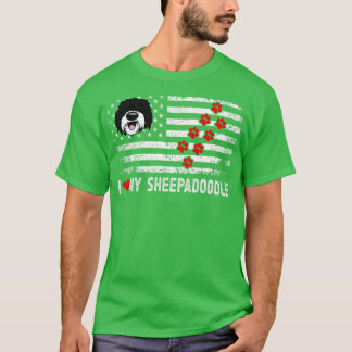 米国国旗シープードル7月4日愛国心のある国 Tシャツ