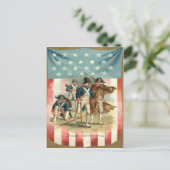 米国国旗シールド大陸軍 ポストカード (スタンド正面)