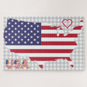 米国国旗ジグソーのパズルの地図 ジグソーパズル (横)