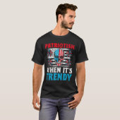 米国国旗スカルパトリオットスケルトン独立 Tシャツ (正面フル)
