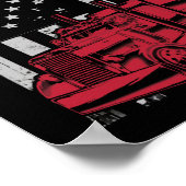 米国国旗セミトラックドライバー18ホイーラー ポスター (角)