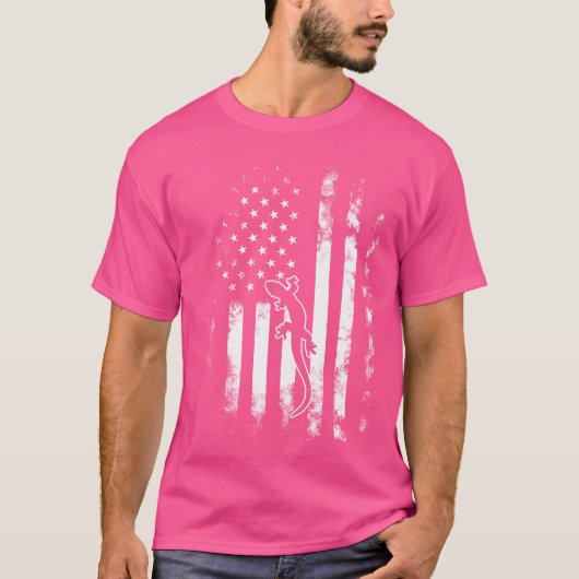 米国国旗タイガーサラマンダー Tシャツ (正面)
