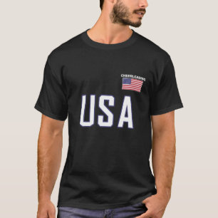 米国国旗チアリーティングチームチアリーダー装備W Tシャツ