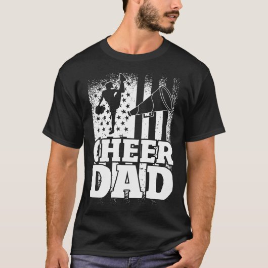 米国国旗チアリーティング父応援パパ Tシャツ (正面)