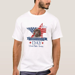 米国国旗ドイツ国旗の短いポインタS、第4番目の犬 Tシャツ