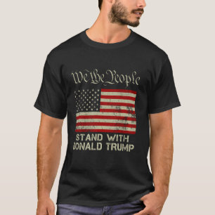 米国国旗ドナルド・スペクトルと共に人々が立つ Tシャツ