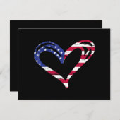 米国国旗ハートアメリカ愛国軍Mem セーブザデート (正面/裏面)