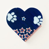 米国国旗ハート図形ノート ノートブック (裏面)