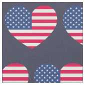米国国旗ハート愛国的USAバナー ファブリック (クローズアップ)