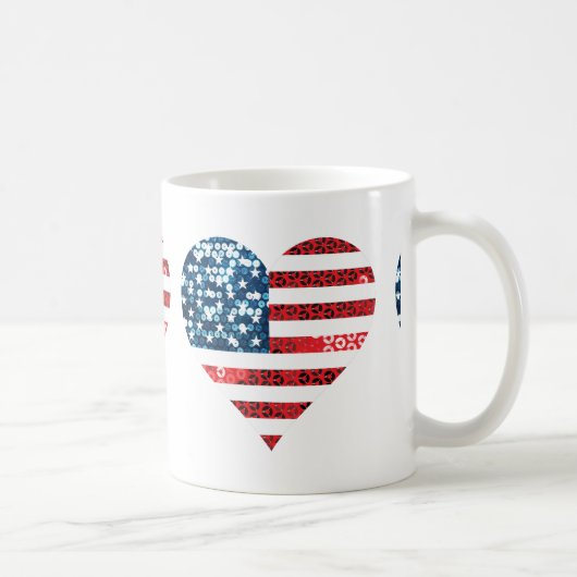 米国国旗ハート コーヒーマグカップ (右)