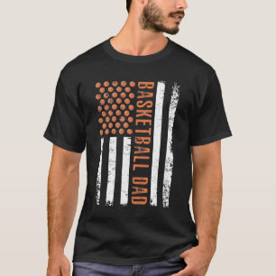 米国国旗バスケットボールパパアメリカンスポーツ愛好家の父 Tシャツ