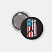 米国国旗バスケットボール愛国心アスリートプリン マグネット (正面/裏面)