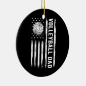 米国国旗バレーボールパパバレーボールの日 セラミックオーナメント (右)