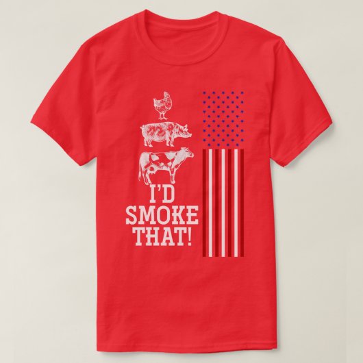 米国国旗バーベキューBBQ Tシャツ (デザイン正面)