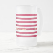 米国国旗パトリオティシックアメリカ名前をカスタムするモノグラム フロストグラスビールジョッキ (正面右)