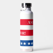 米国国旗パーソナライズされたの赤、白 ウォーターボトル (右面)