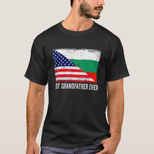 米国国旗ブルガリア最高の国祖父国 Tシャツ (正面)