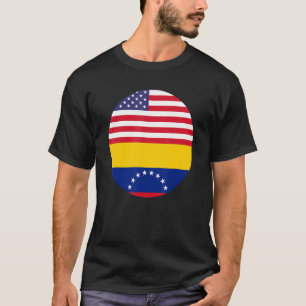 米国国旗ベネズエラ国旗の友情アメリカンベニス Tシャツ