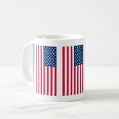 米国国旗マグカップ愛国的なアメリカ国旗の贈り物 コーヒーマグカップ (正面左)