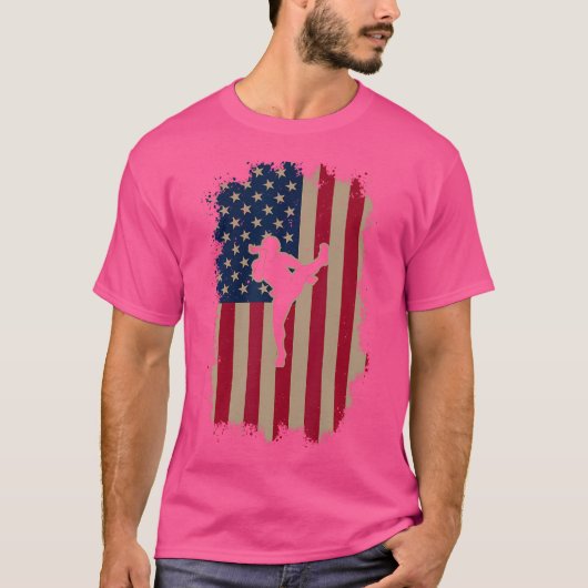 米国国旗ムエタイ Tシャツ (正面)