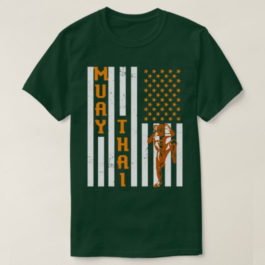米国国旗ムエタイ Tシャツ (デザイン正面)