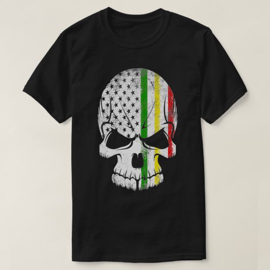 米国国旗ラスタレゲエスカル Tシャツ (デザイン正面)