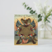 米国国旗リースイーグルガンフラワーズ ポストカード (スタンド正面)