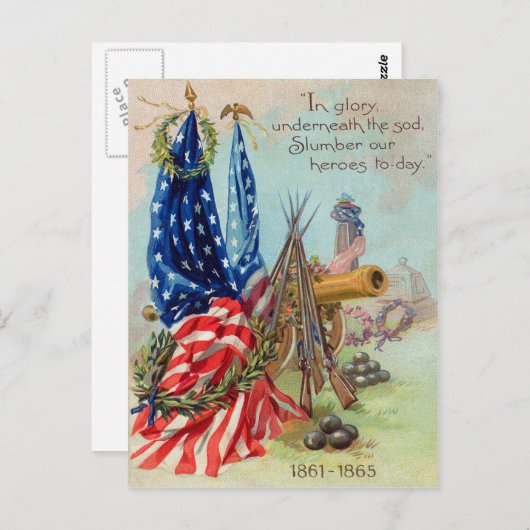 米国国旗リース南北戦争記念碑 ポストカード (正面/裏面)