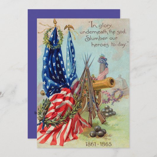米国国旗リース南北戦争記念碑 招待状 (正面/裏面)