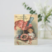 米国国旗リース船ボーイ制服メモリアルデー ポストカード (スタンド正面)