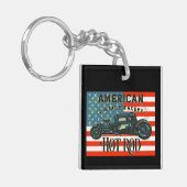 米国国旗ヴィンテージ改造車  キーホルダー (正面左)