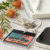 米国国旗ヴィンテージ改造車  キーホルダー (正面右)