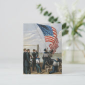 米国国旗ヴィンテージ軍隊ネイビー絵を描ズ・アート ポストカード (スタンド正面)