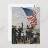 米国国旗ヴィンテージ軍隊ネイビー絵を描ズ・アート ポストカード (正面/裏面)