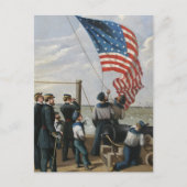 米国国旗ヴィンテージ軍隊ネイビー絵を描ズ・アート ポストカード (正面)