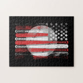 米国国旗ヴィンテージ野球国旗 ジグソーパズル (横)