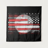 米国国旗ヴィンテージ野球国旗 タペストリー (正面(横))