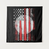 米国国旗ヴィンテージ野球国旗 タペストリー (正面)