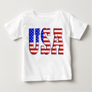 米国国旗付き ベビーTシャツ