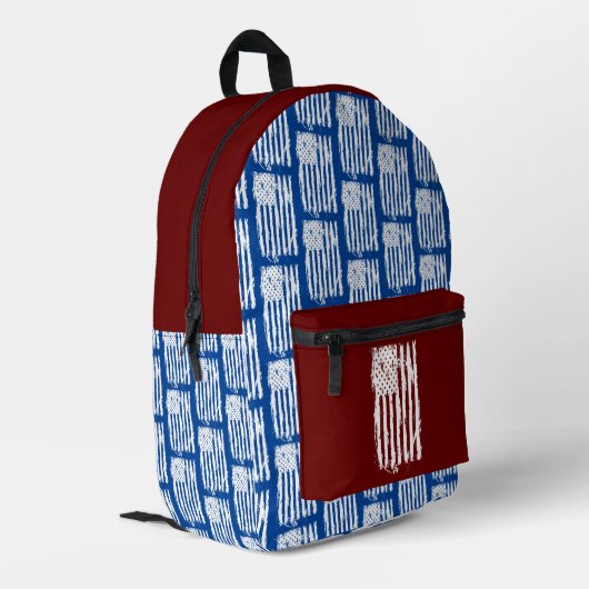 米国国旗動揺して白 プリントバックパック (裏面左端)