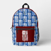 米国国旗動揺して白 プリントバックパック (正面)