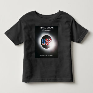 米国国旗太陽の2024年4月8日 トドラーTシャツ