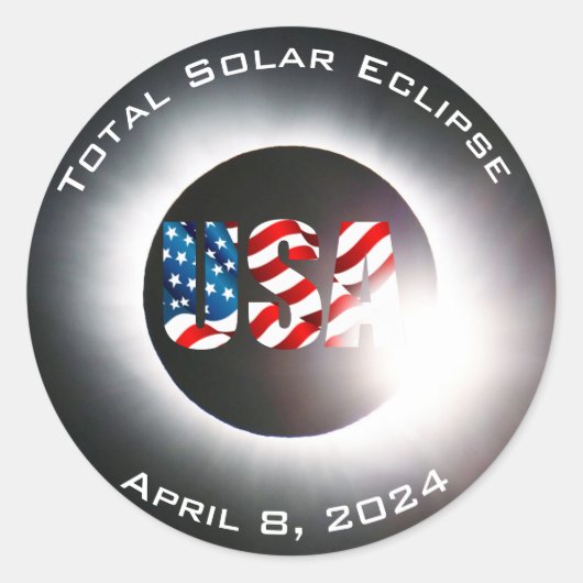 米国国旗太陽の2024年4月8日 ラウンドシール (正面)