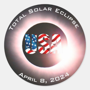 米国国旗太陽の2024年4月8日 ラウンドシール