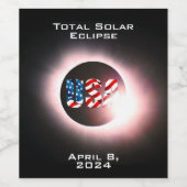 米国国旗太陽の2024年4月8日 ワインラベル (シングルラベル)