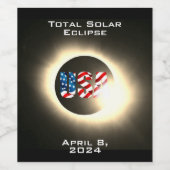 米国国旗太陽の2024年4月8日 ワインラベル (シングルラベル)
